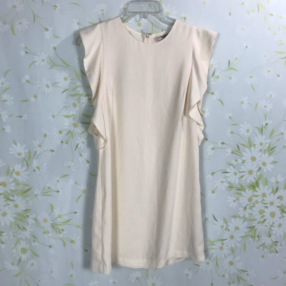 White Frilled Sleeveless Dress Size Small